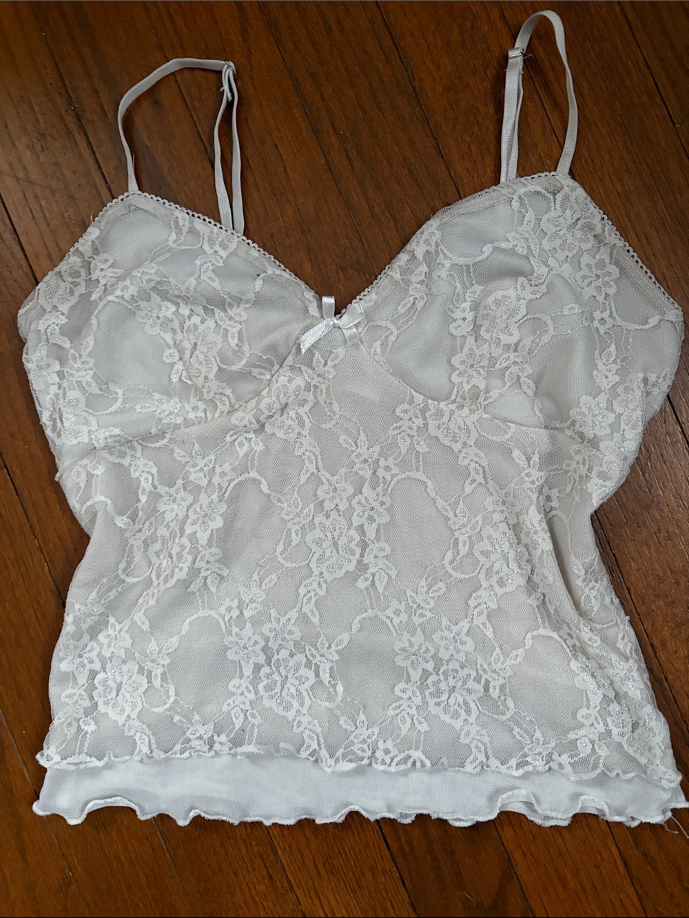 No Boundaries White Lace Camisole Tank Top